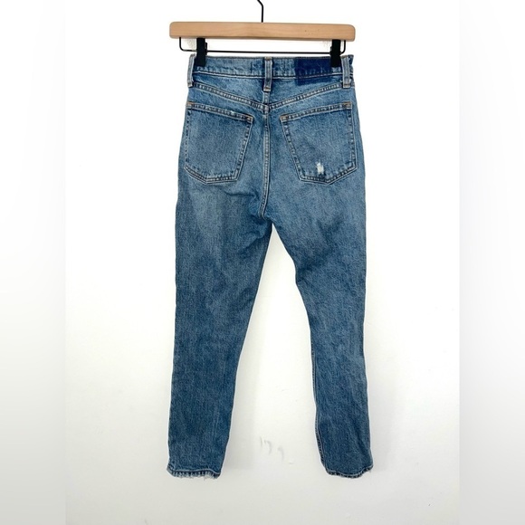 ABERCROMBIE & FITCH The Skinny High Rise Distressed Blue Jeans Size 25/0s - Picture 3 of 7